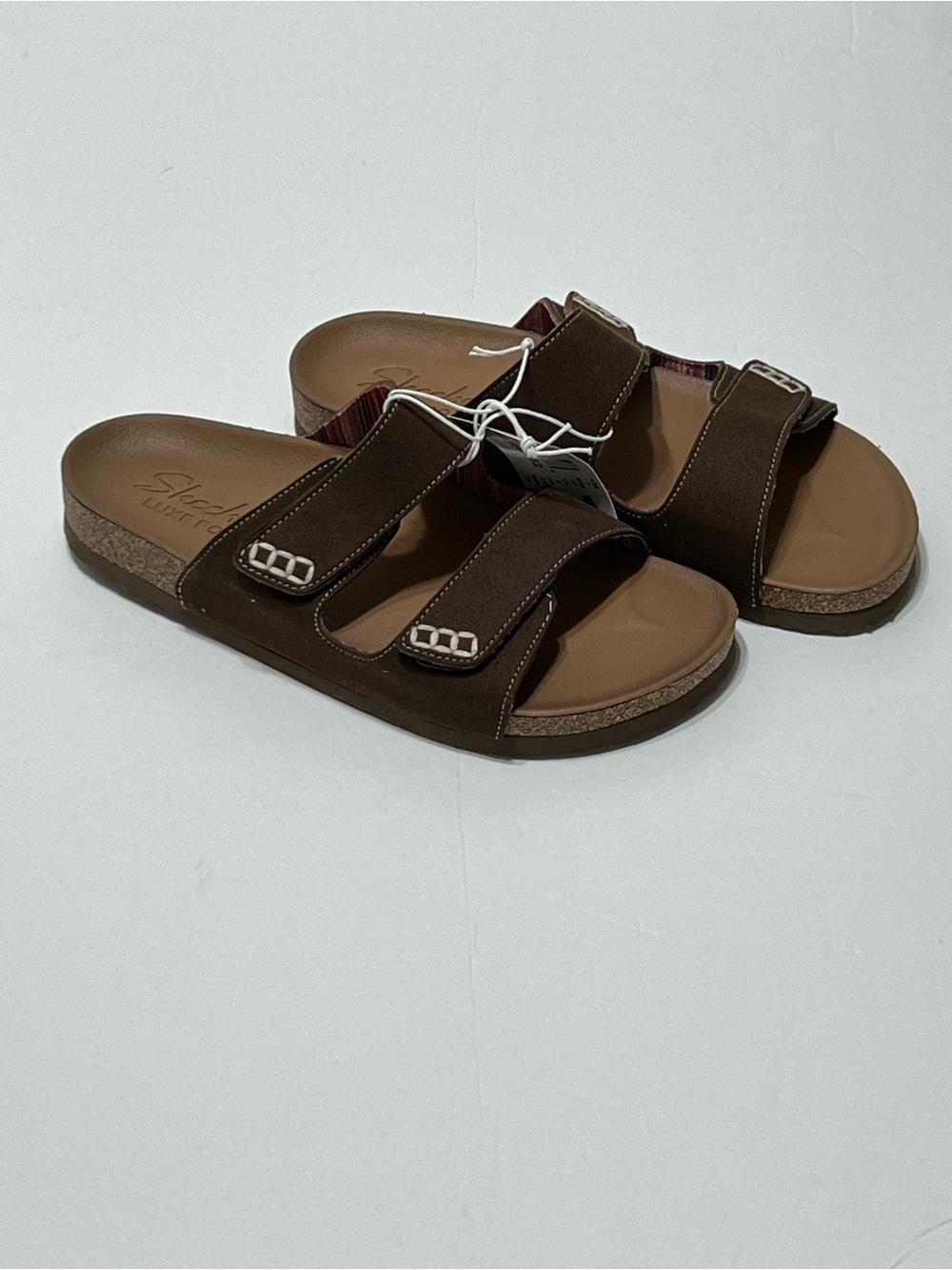 Skechers Women's Relaxed‎ Fit w/ Luxe Foam Two Strap Sandals Chocolate